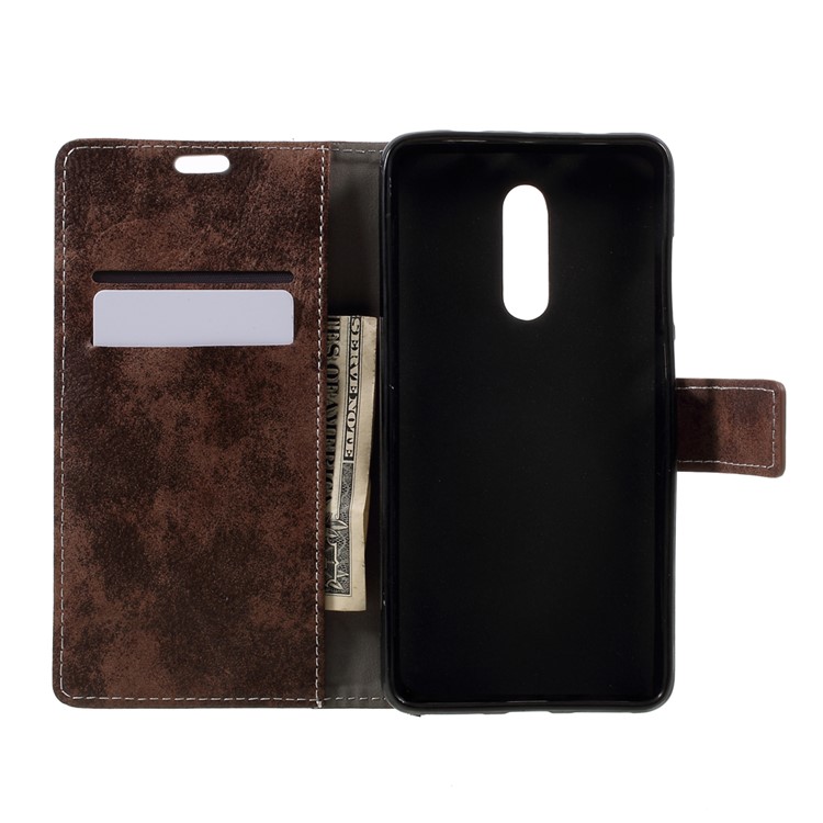 For Xiaomi Redmi Note 4X Retro Style Leather Wallet Stand Flip Cover Shell - Brown-6