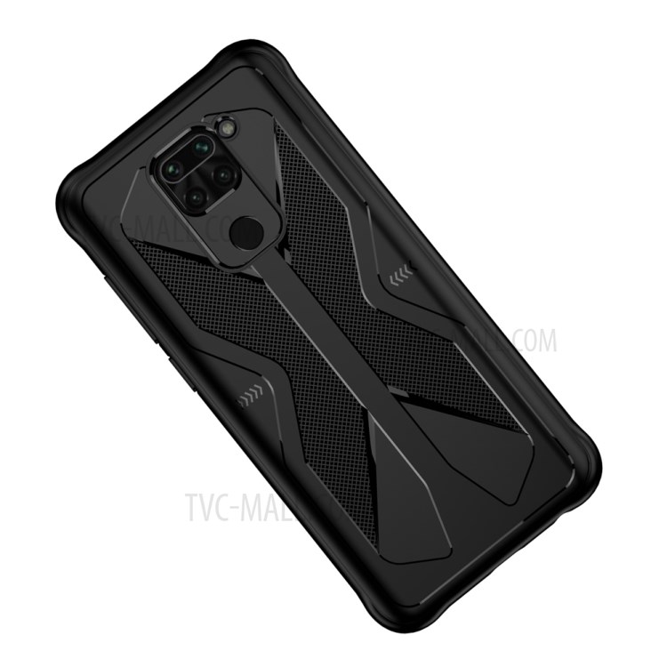 Shockproof Anti-fingerprint TPU Phone Case for Xiaomi Redmi Note 9 - Black-2