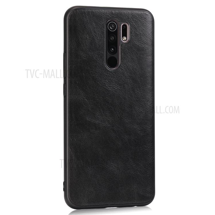 Crazy Horse Texture Protector PU Leather Coated TPU Cover for Xiaomi Redmi 9 - Black-3