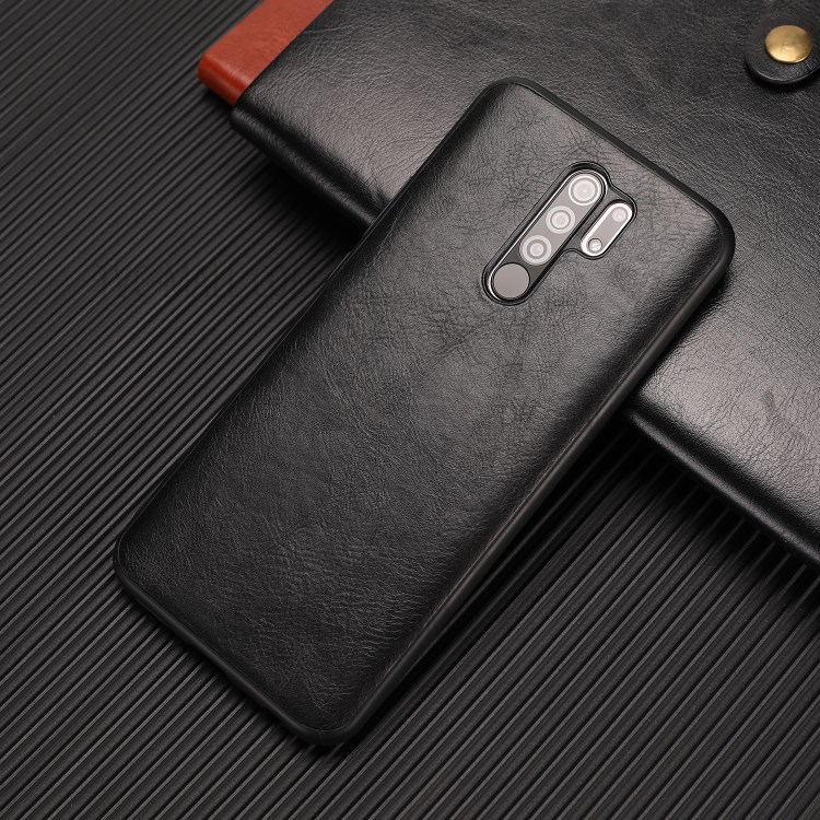 Crazy Horse Texture Protector PU Leather Coated TPU Cover for Xiaomi Redmi 9 - Black-9