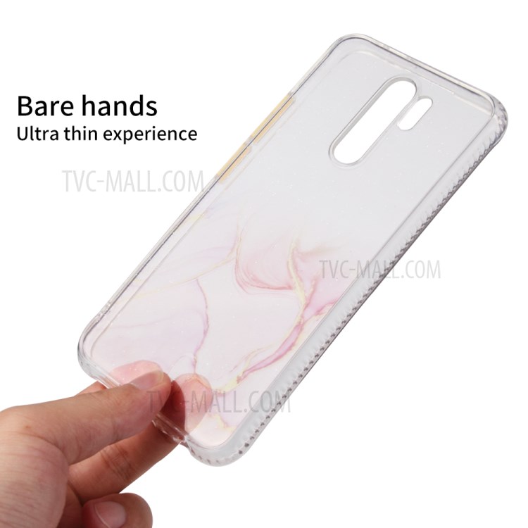 Marble Pattern TPU + Acrylic Combo Case for Xiaomi Redmi 9 - Pink-2