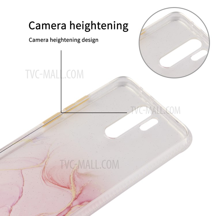 Marble Pattern TPU + Acrylic Combo Case for Xiaomi Redmi 9 - Pink-4