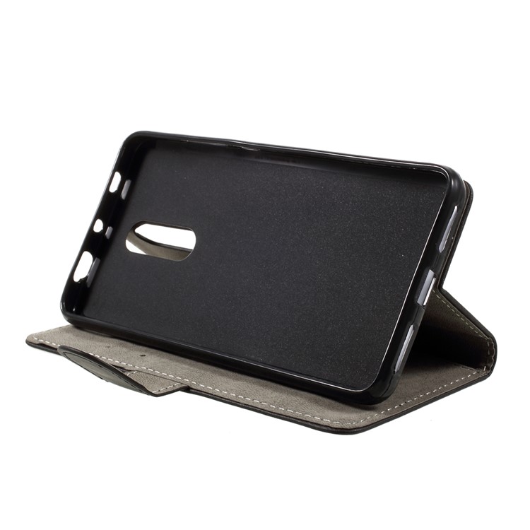Faux Leather Wallet Cell Phone Case for Xiaomi Redmi Note 4X - Black-4