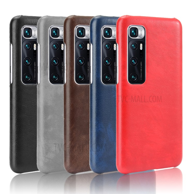 PU Leather Coated PC Litchi Grain Case for Xiaomi Mi 10 Ultra - Black-6