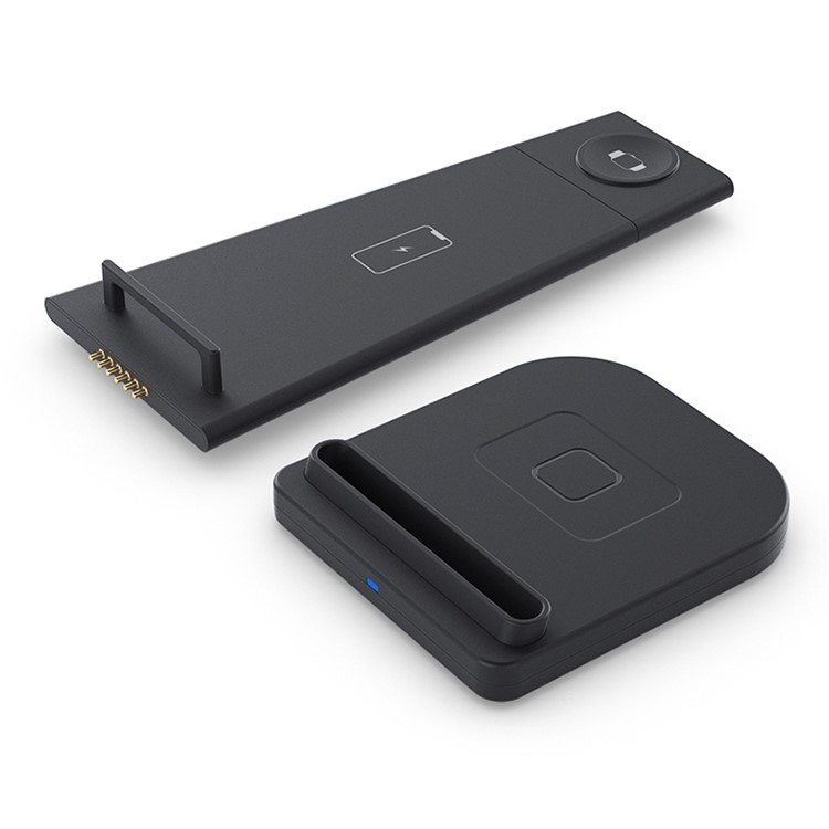 15W 3 En 1 QC 3.0 Chargeur De Chargeur Sans Fil Vertical Pour Téléphone Portable / Montre Apple / AirPods - Noir-3