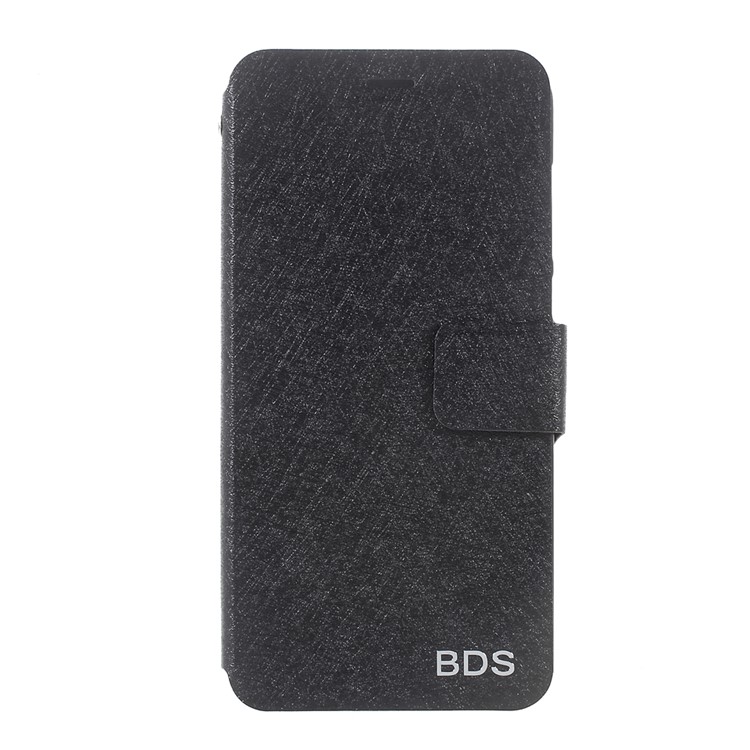 Silk Texture Leather Stand Card Slot Phone Case for Xiaomi Mi 5C - Black-2