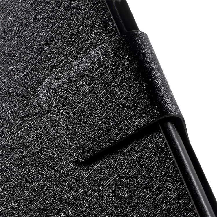 Silk Texture Leather Stand Card Slot Phone Case for Xiaomi Mi 5C - Black-7