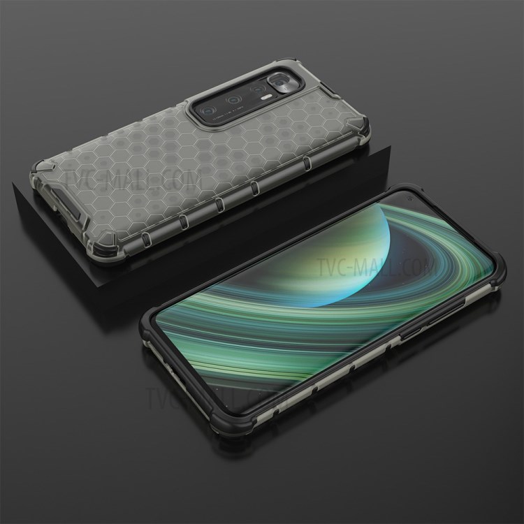 Honeycomb Pattern Shock-proof TPU + PC Combo Case for Xiaomi Mi 10 Ultra - Black-5