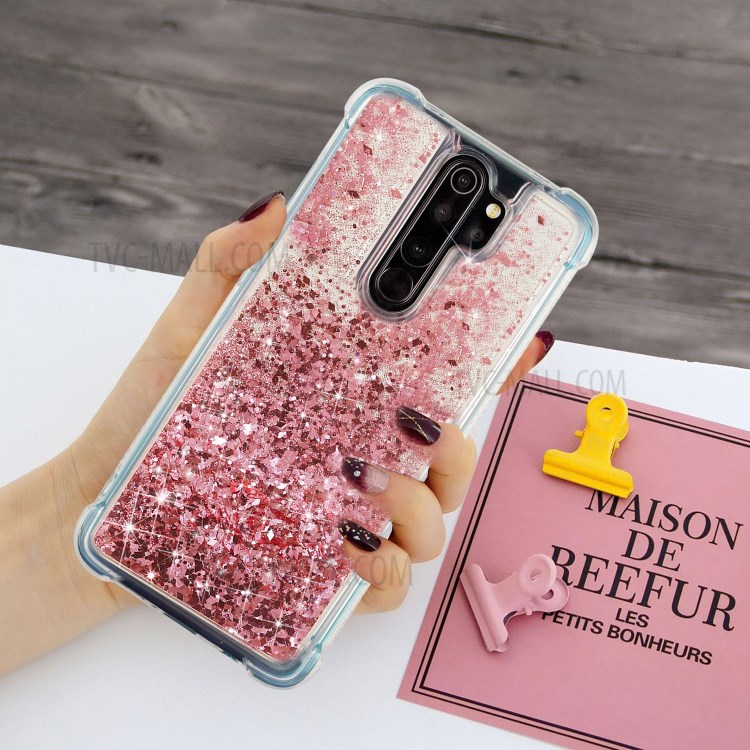 Glitter Powder Quicksand TPU Shell for Xiaomi Redmi Note 8 Pro - Pink-3