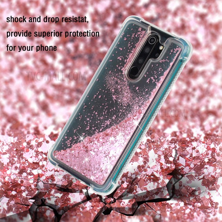 Glitter Powder Quicksand TPU Shell for Xiaomi Redmi Note 8 Pro - Pink-4