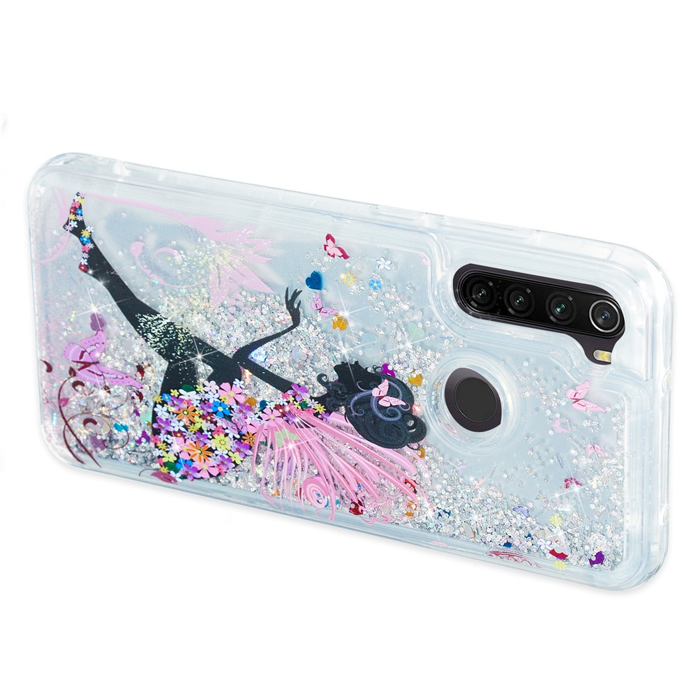 Pattern Printing Embossed Glitter Powder Quicksand TPU Case for Xiaomi Redmi Note 8T - Flower Fairy-3