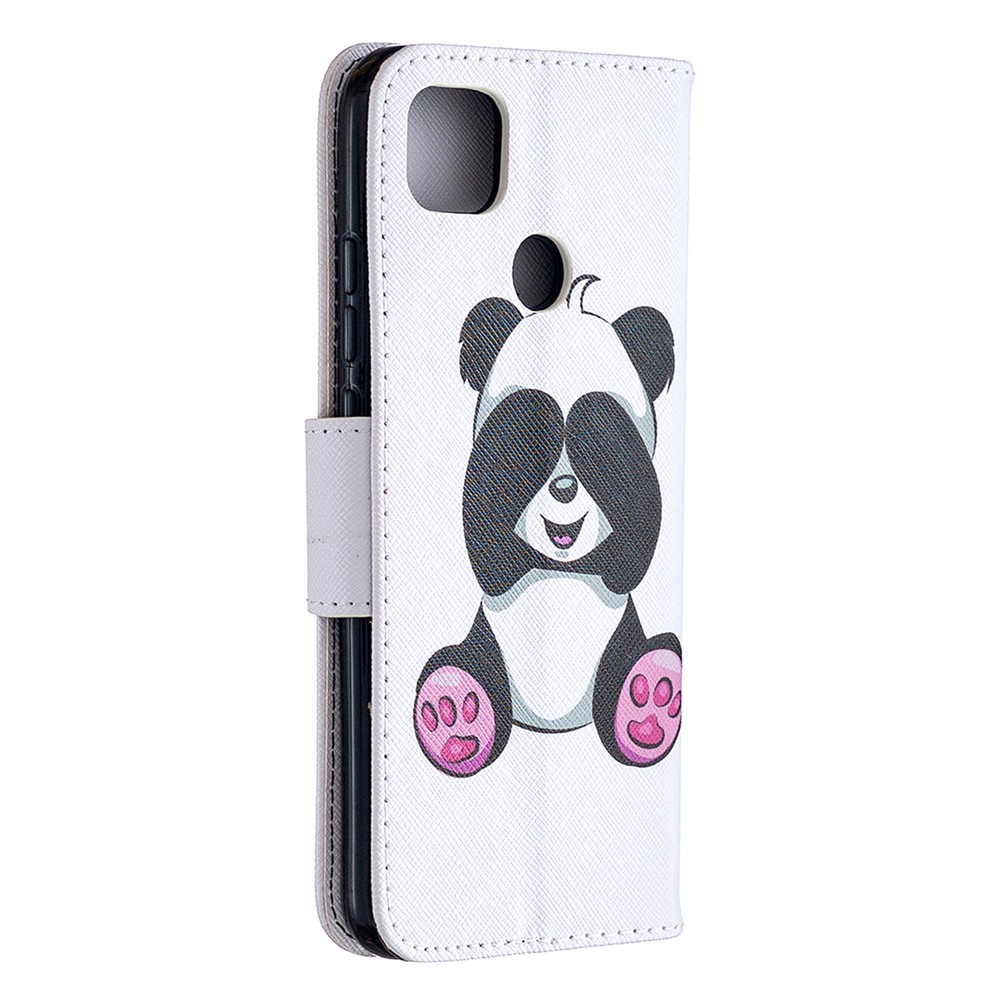 Pattern Printing Case Wallet Stand Leather Cover Protector for Xiaomi Redmi 9C - Cute Panda-3