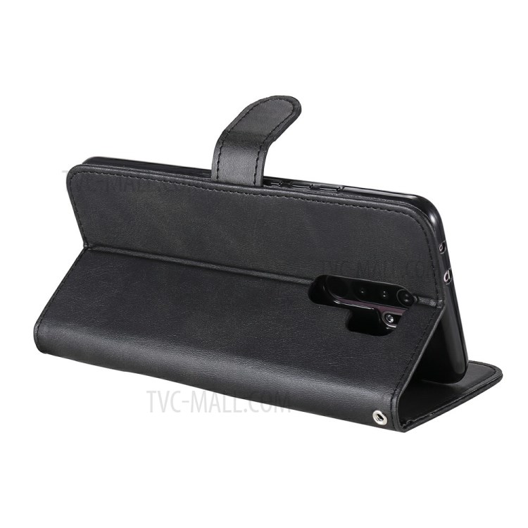 Zipper Pocket Wallet Leather Stand Case for Xiaomi Redmi 9 - Black-6