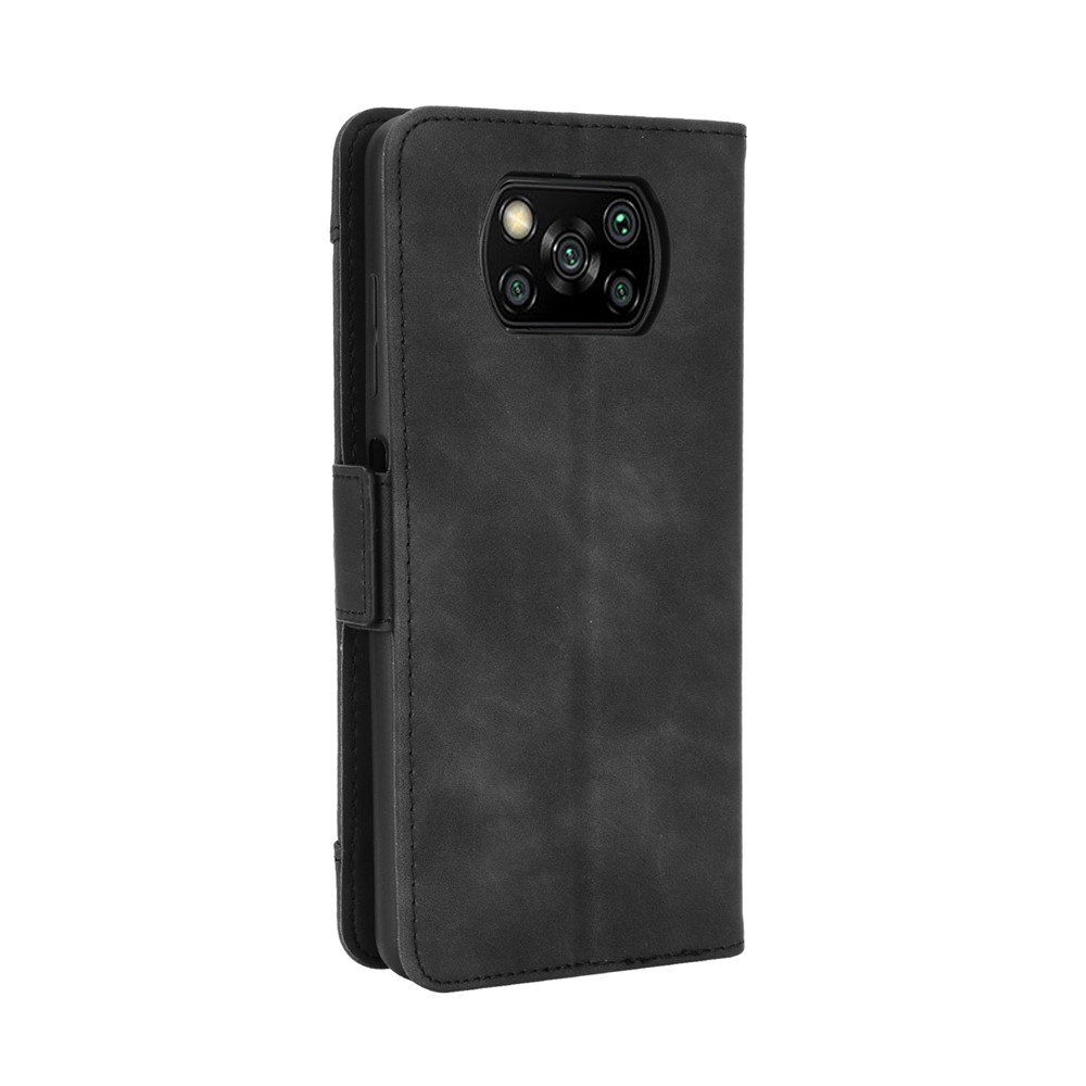 Case Protectora de Cuero Flip de Billetera Para Xiaomi Poco X3/poco X3 NFC Con un Diseño de Bolsillo de Tarjeta Separado - Negro