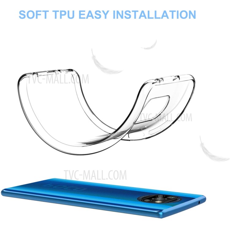 TPU Phone Shell + Tempered Glass Screen Film for Xiaomi Poco X3-3