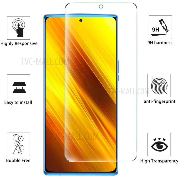 TPU Phone Shell + Tempered Glass Screen Film for Xiaomi Poco X3-6