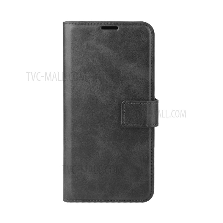 Square-Buckle Leather Wallet Phone Cover for Xiaomi Mi 10 Ultra - Black-2