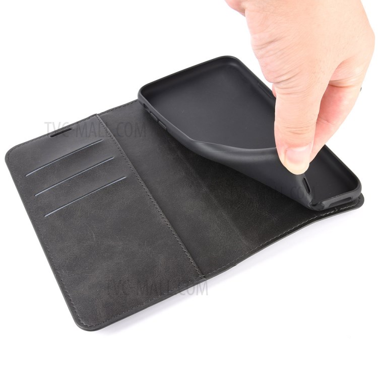 Square-Buckle Leather Wallet Phone Cover for Xiaomi Mi 10 Ultra - Black-7