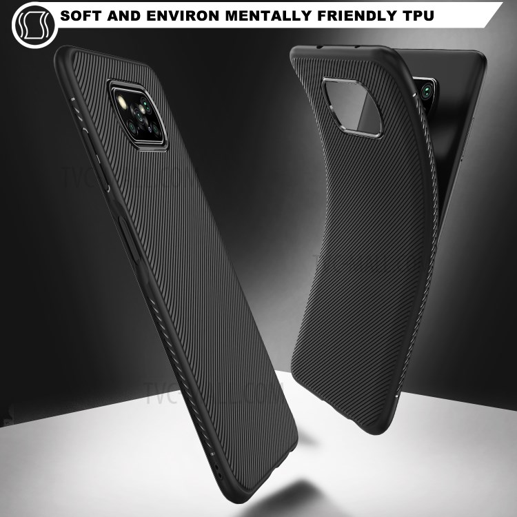 LENUO Twill Texture TPU Case for Xiaomi Poco X3 NFC - Black-3