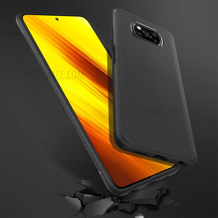 LENUO Twill Texture TPU Case for Xiaomi Poco X3 NFC - Black-6