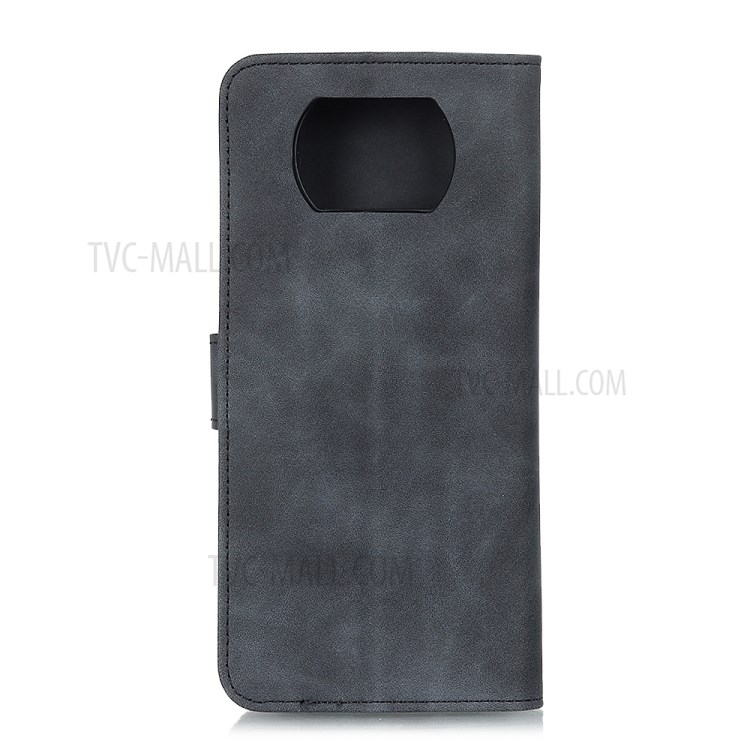 KHAZNEH Retro Leather Protective Cover for Xiaomi Poco X3 NFC - Black-1