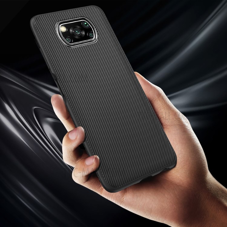 Jazz Series Twill Texture Soft TPU Protective Shell for Xiaomi Poco X3 NFC - Black-5