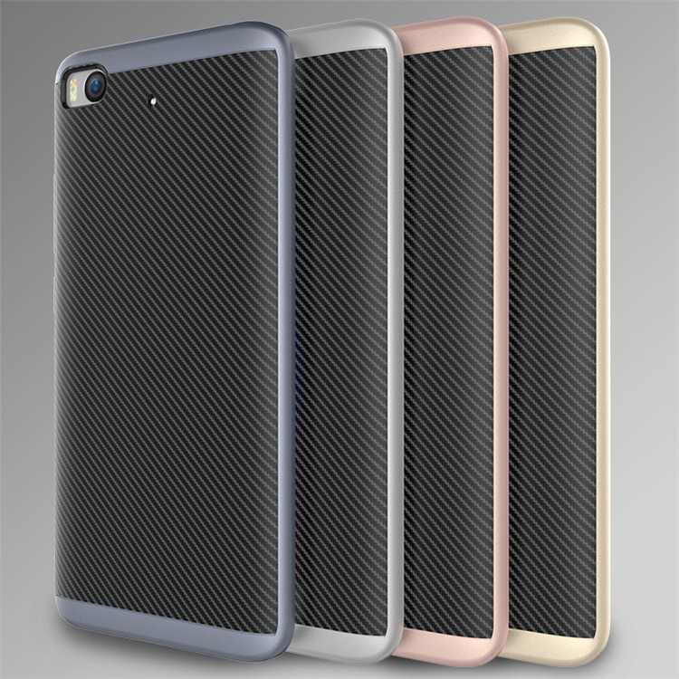 Carbon Fiber PC TPU Hybrid Phone Case for Xiaomi Mi 5s - Silver-2
