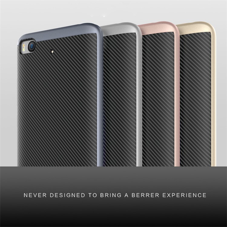 Carbon Fiber PC TPU Hybrid Phone Case for Xiaomi Mi 5s - Silver-3