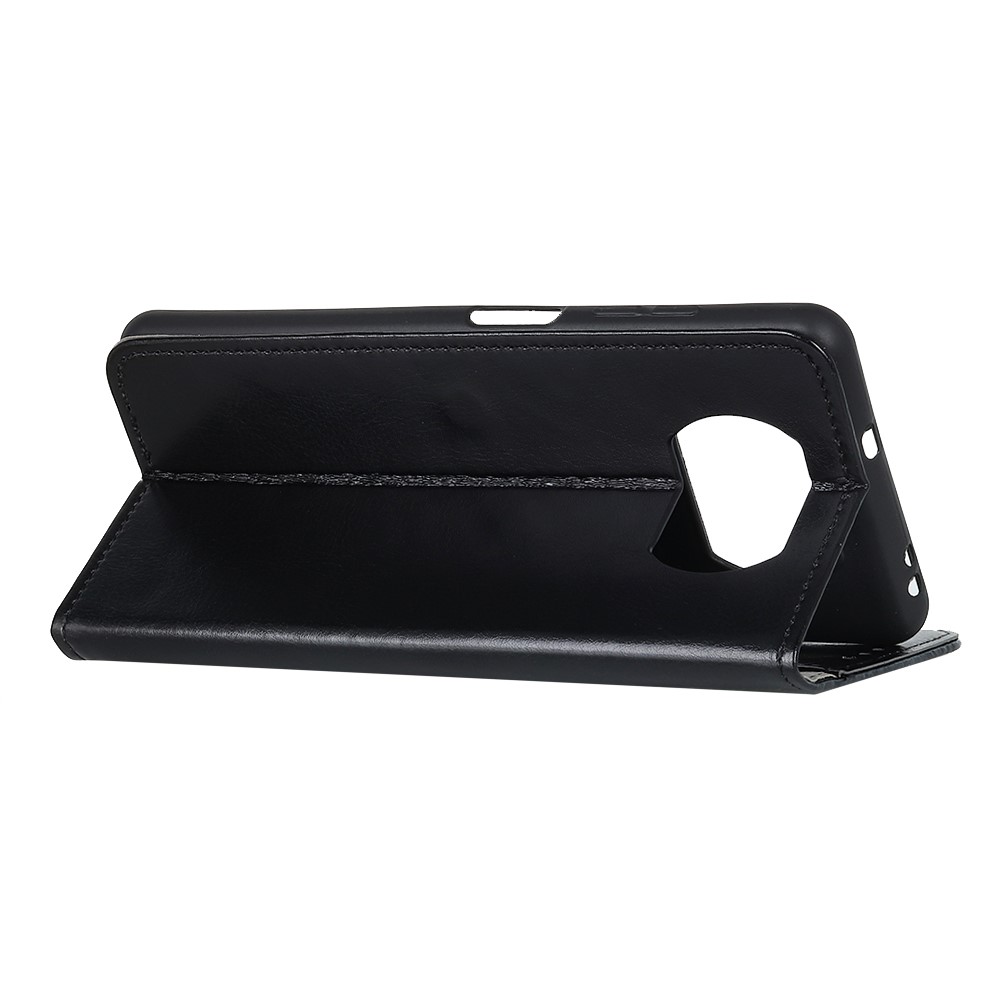 Leather with Wallet Crazy Horse Skin Cover for Xiaomi Poco X3 NFC - Black-3