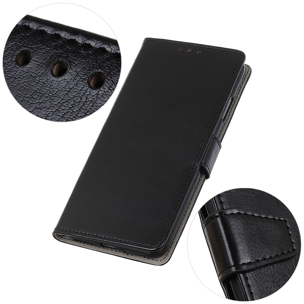 Leather with Wallet Crazy Horse Skin Cover for Xiaomi Poco X3 NFC - Black-4