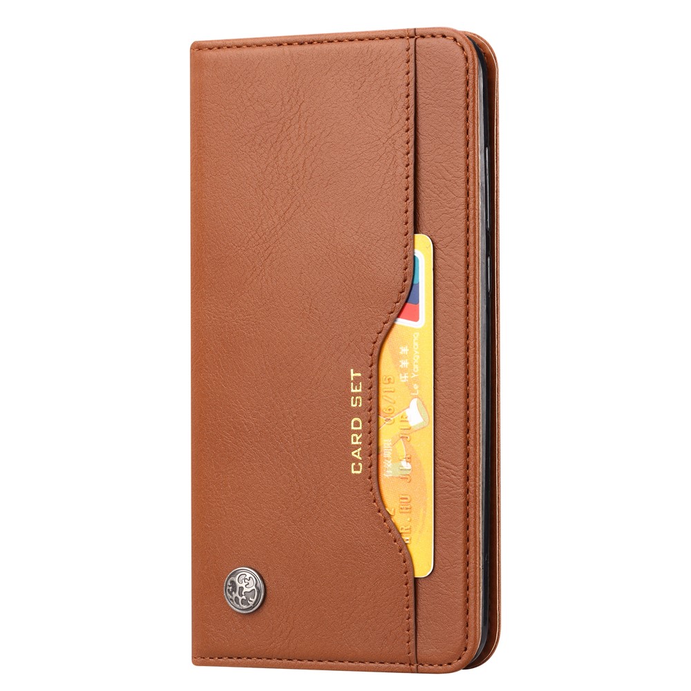 Auto-absorbed PU Leather Stand Wallet Phone Case for Xiaomi Mi 10T/10T Pro 5G - Light Brown-2