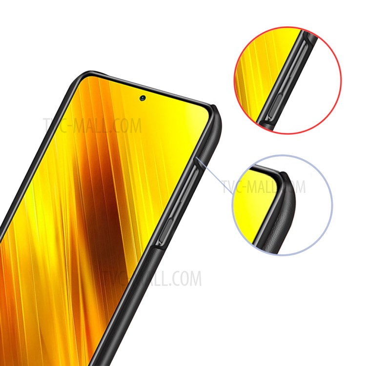 KSQ Dual-color Splicing PU Leather + PC Protector Case for Xiaomi Poco X3 NFC - Black/Dark Brown-4