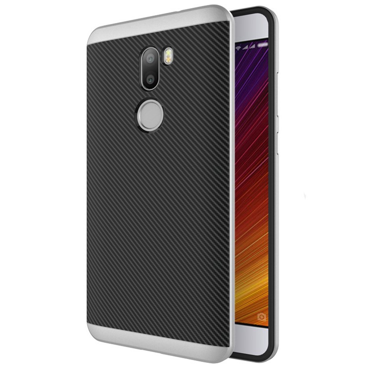 Carbon Fiber PC TPU Back Phone Case for Xiaomi Mi 5s Plus - Silver-1