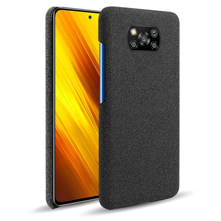 Cloth Texture Plastic Back Case for Xiaomi Poco X3 NFC - Black-2