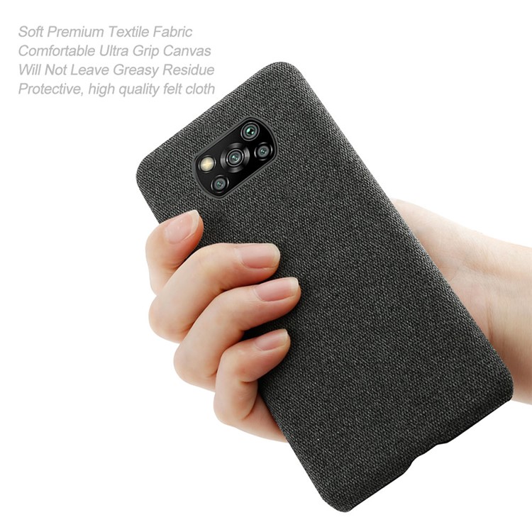 Cloth Texture Plastic Back Case for Xiaomi Poco X3 NFC - Black-6