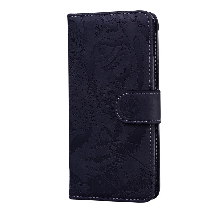 Imprint Tiger PU Leather Wallet Stand Casing for Xiaomi Redmi 9 - Black-5