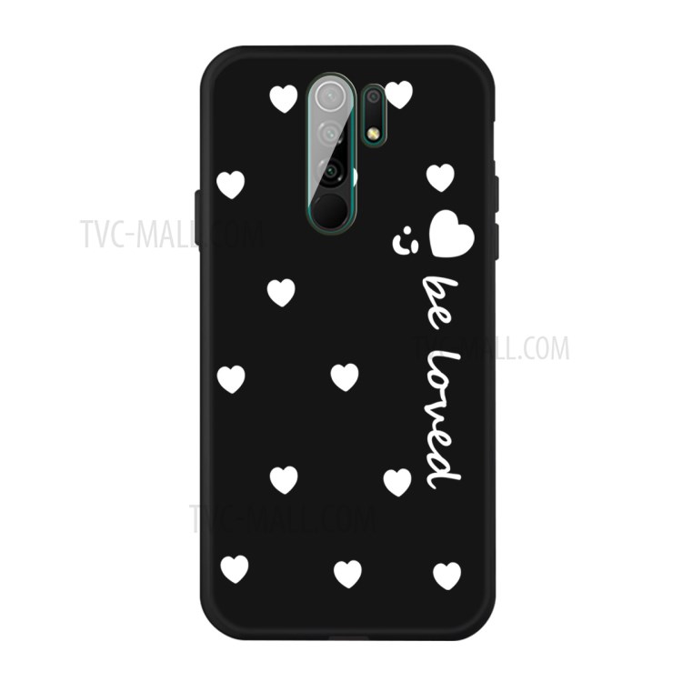 Little Heart Smile Pattern Printing TPU Shell for Xiaomi Redmi 9 - Black-1