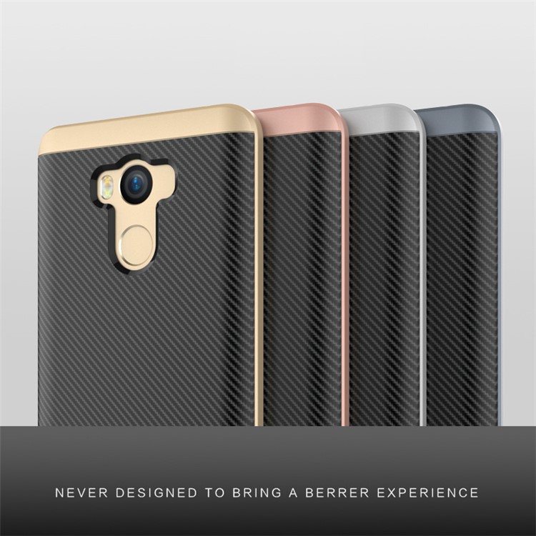 Carbon Fiber Texture PC TPU Hybrid Mobile Phone Cover for Xiaomi Redmi 4 - Silver-3