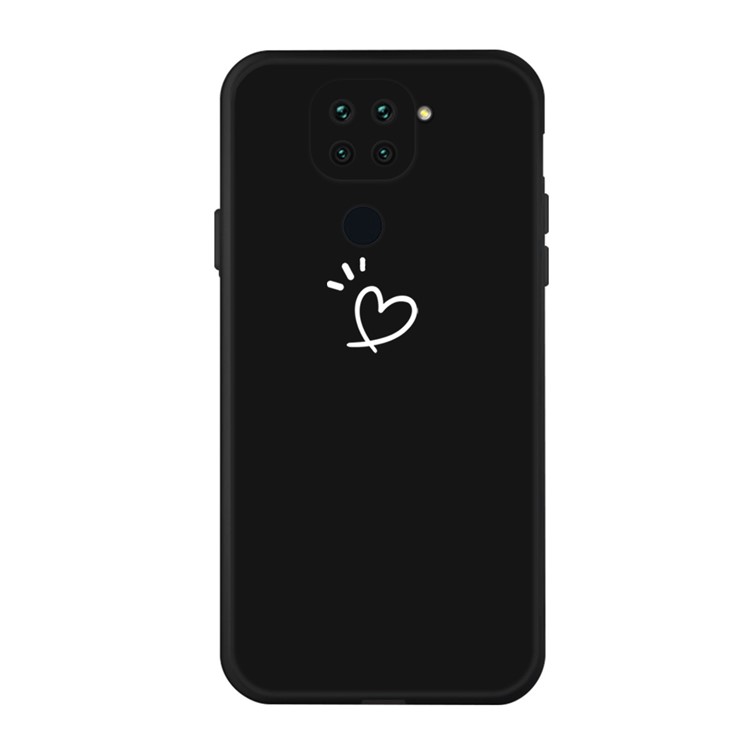 Heart Pattern Decor Matte TPU Phone Case Cover for Xiaomi Redmi Note 9 / Redmi 10X 4G - Black-1