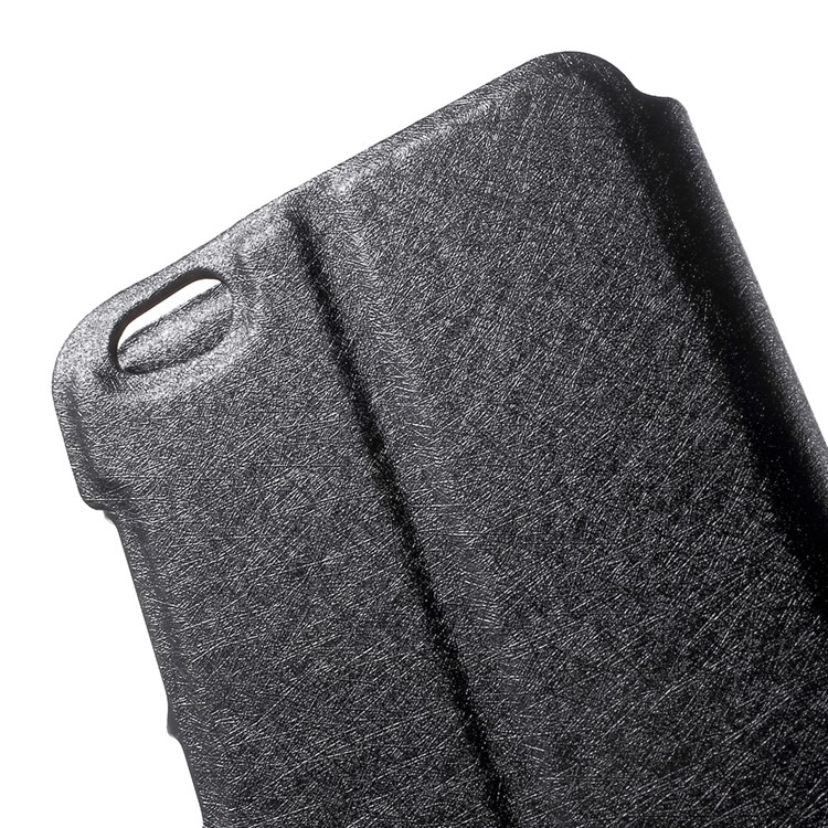 Silk Texture Dual Window Stand Leather Case for Xiaomi Mi 5c - Black-7