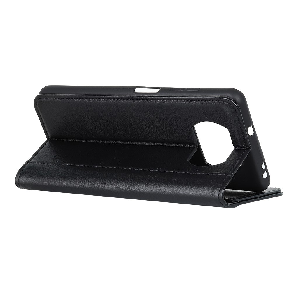 Für Xiaomi Poco X3 Nfc/poco X3 Telefonhülle PU Leder-telefonabdeckung Drop-sof-litchi-textur-beschützer Mit Stand Wallet - Schwarz