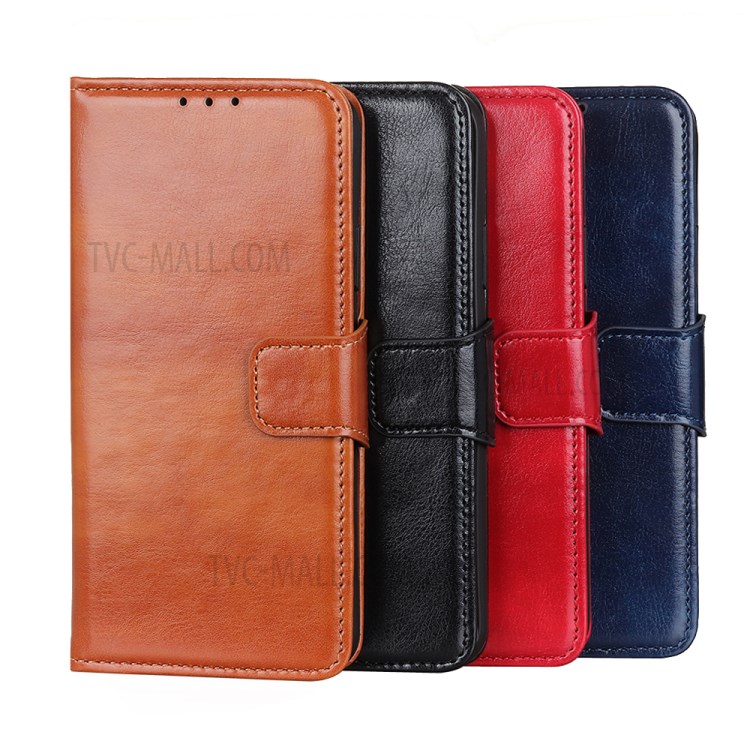 Leather Shell Crazy Horse Wallet Protector Case with Stand for Xiaomi Poco X3 NFC/Poco X3 - Black-10