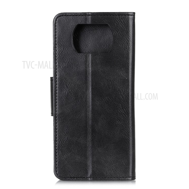 Crazy Horse Wallet Stand Leather Cover for Xiaomi Poco X3/Poco X3 NFC - Black-3