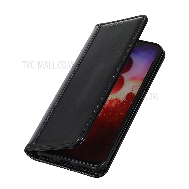 Auto-absorbed Split Leather Wallet Case with Stand Shell for Xiaomi Poco X3 NFC - Black-8