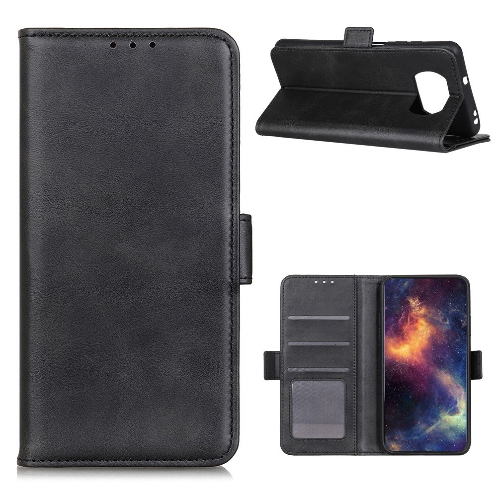 Magnetic Closure Leather Wallet Phone Case for Xiaomi Poco X3 NFC/Poco X3 - Black-1