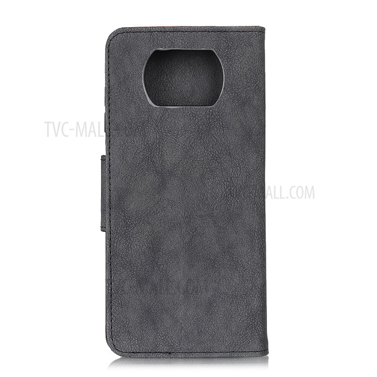 Vintage Style Leather Wallet Phone Case for Xiaomi Poco X3 NFC/Poco X3 - Grey-3