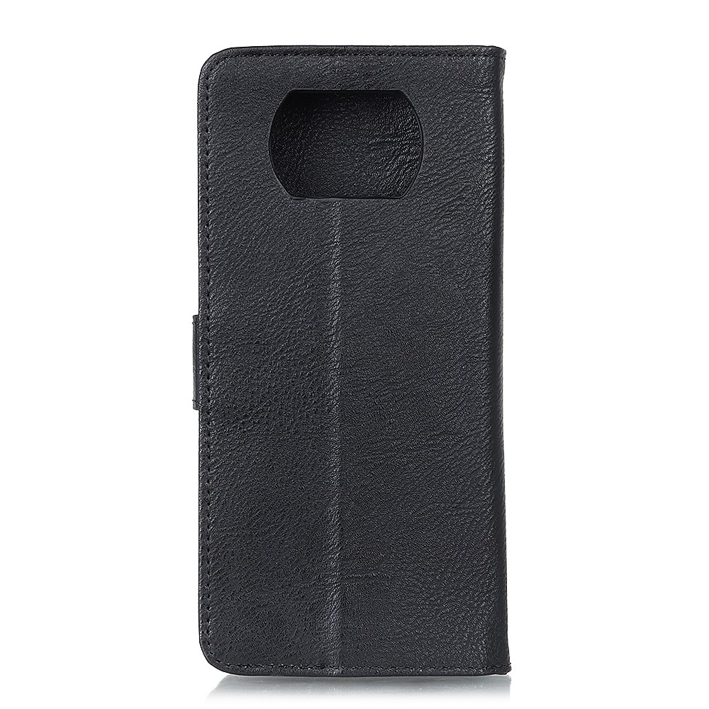 KHAZNEH Leather Cover for Xiaomi Poco X3 NFC Wallet Stand Cell Phone Case - Black-2