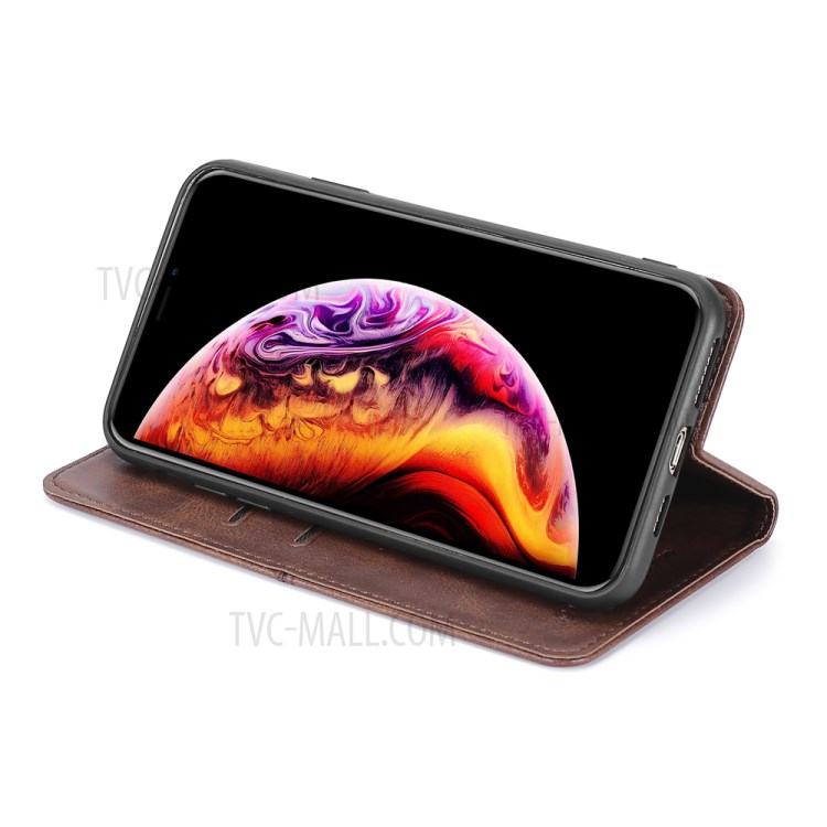 Auto-absorbed Leather Stand Case with Card Slots for Xiaomi Poco X3 NFC/Poco X3 - Dark Brown-4