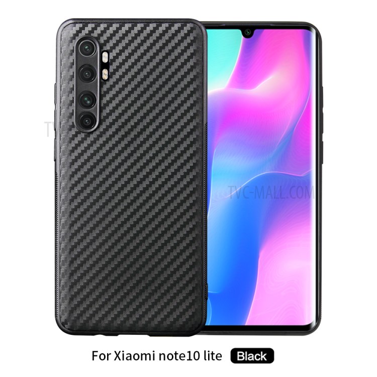 Twill Weave Carbon Fiber Skin TPU Phone Cover for Xiaomi Mi Note 10 Lite - Black-2