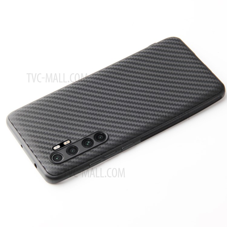 Twill Weave Carbon Fiber Skin TPU Phone Cover for Xiaomi Mi Note 10 Lite - Black-4